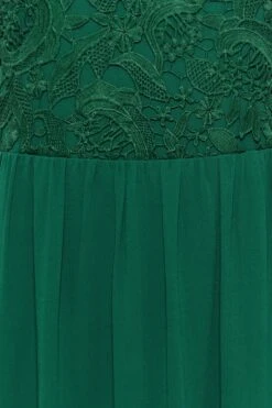 YOURS LONDON Curve Forest Green Lace Front Chiffon Maxi Dress -Luna Looks Zone cd588968 2a32 45 161891 Z