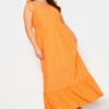 YOURS Curve Bright Orange Broderie Anglaise Maxi Dress