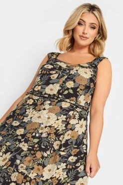 YOURS Curve Black Floral Tiered Maxi Sundress 8 YOURS Curve Black Floral Tiered Maxi Sundress -Luna Looks Zone cdb73d11 f502 44 137470 D
