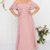 YOURS LONDON Curve Pink Bardot Ruffle Maxi Dress
