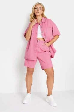 YOURS Curve Pink Denim Shirt