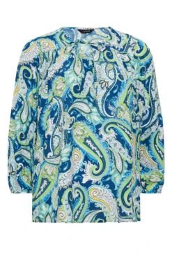 YOURS Curve Blue Paisley Print Blouse -Luna Looks Zone cf8b53eb ba9a 43 301186 X