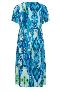 YOURS Curve Blue Abstract Print Frill Sleeve Smock Dress 13 YOURS Curve Blue Abstract Print Frill Sleeve Smock Dress -Luna Looks Zone d04a78e8 7370 4f 302233 Y