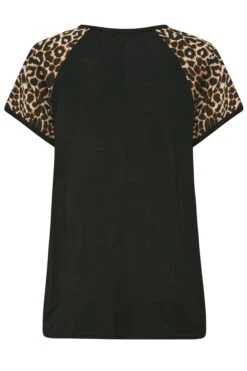 LIMITED COLLECTION Curve Black Leopard Print Raglan T-Shirt 11 LIMITED COLLECTION Curve Black Leopard Print Raglan T-Shirt -Luna Looks Zone d08a076b adca 47 215775 YR