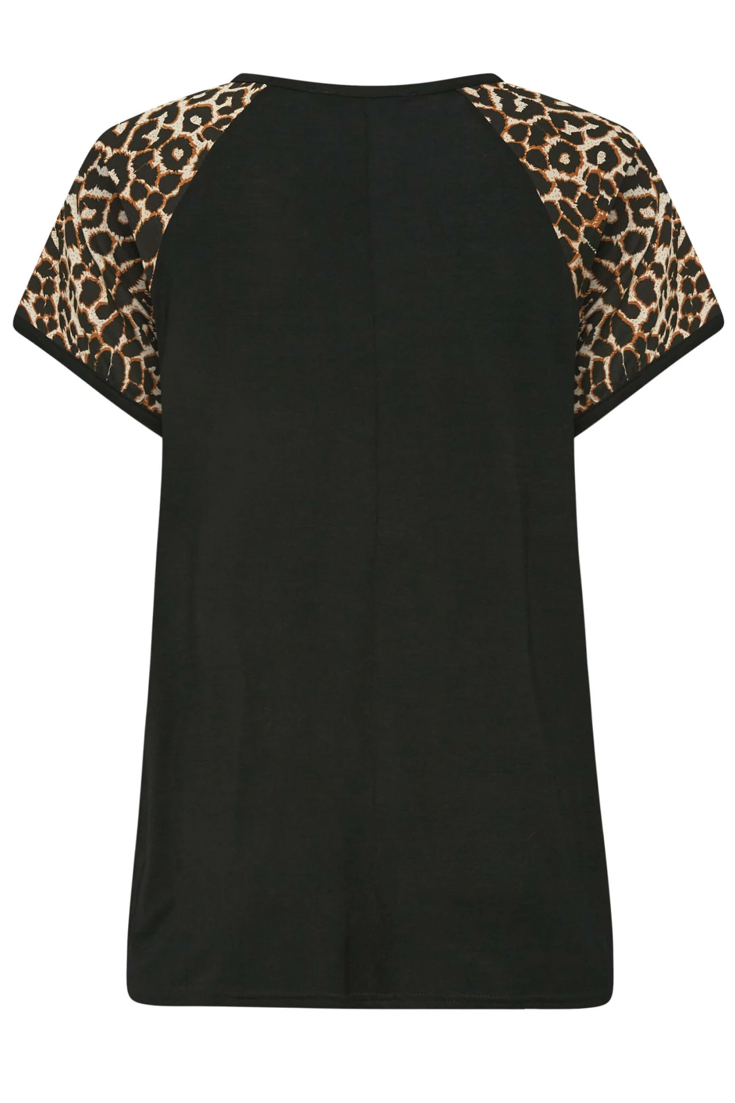LIMITED COLLECTION Curve Black Leopard Print Raglan T-Shirt 6 LIMITED COLLECTION Curve Black Leopard Print Raglan T-Shirt - Image 6