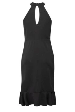YOURS LONDON Curve Black Halter Neck Ruffle Bodycon Wrap Dress -Luna Looks Zone d1f2438b be5e 4c 161822 Y