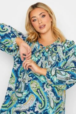 YOURS Curve Blue Paisley Print Blouse -Luna Looks Zone d2248d8c d777 4d 301186 D