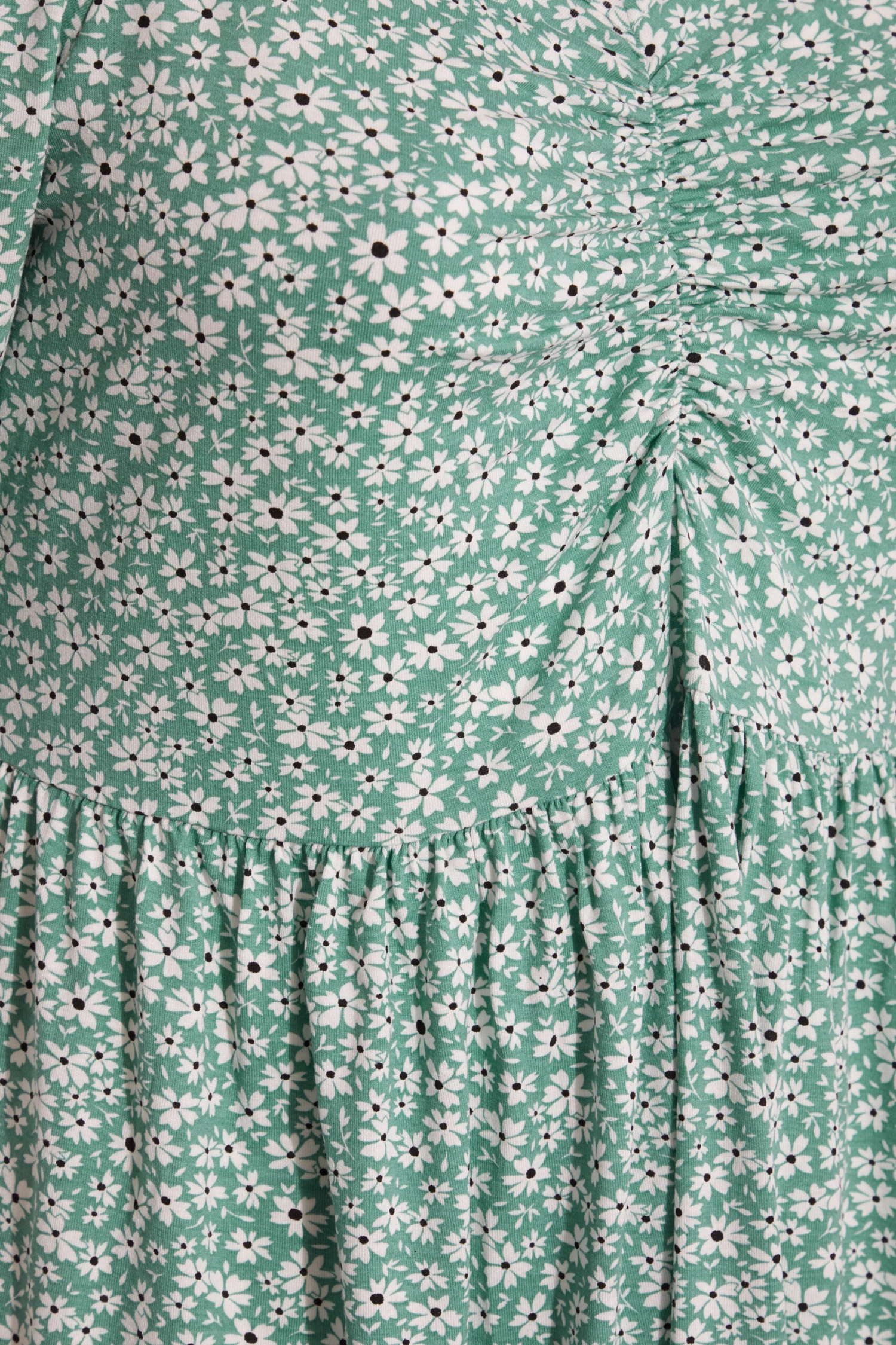 YOURS Curve Green Floral Ruched Top 4 YOURS Curve Green Floral Ruched Top - Image 4