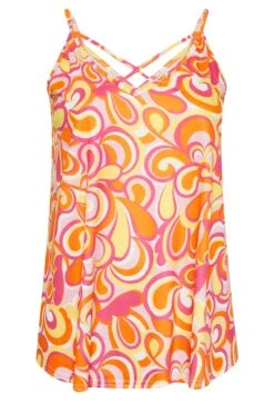 LIMITED COLLECTION Curve Orange Abstract Print Strappy Cami Top 10 LIMITED COLLECTION Curve Orange Abstract Print Strappy Cami Top -Luna Looks Zone d237e444 7ce2 4f 215739 X