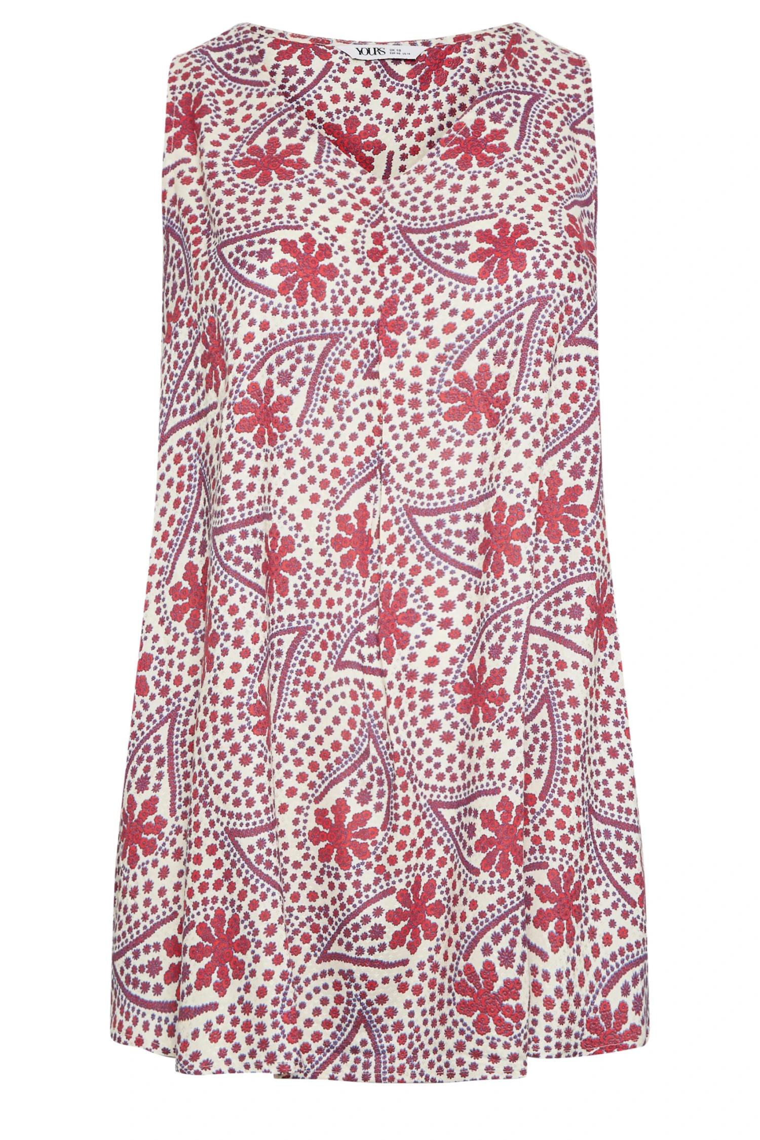 YOURS Curve Red Floral Paisley Print Swing Top 5 YOURS Curve Red Floral Paisley Print Swing Top - Image 5