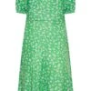 YOURS PETITE Curve Green Daisy Print Ruched Front Dress