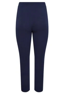 YOURS PETITE Curve Navy Blue Textured Slim Leg Trousers -Luna Looks Zone d3f1d91c 6e65 41 174514 Y