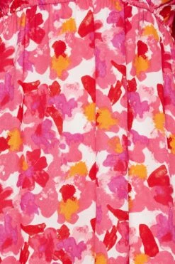 YOURS Curve Pink Floral Cold Shoulder Midaxi Dress -Luna Looks Zone d4e6abb8 52da 48 137287 Z