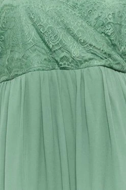 YOURS LONDON Curve Green Lace Detail Wrap Maxi Dress -Luna Looks Zone d5047b10 a35b 46 161895 Z