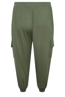 YOURS Curve Khaki Green Harem Cropped Joggers -Luna Looks Zone d53f47da 50a8 43 144872 Y