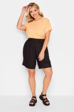 YOURS Curve Black Woven Shorts