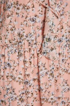 YOURS LONDON Curve Pink Floral Print Ruffle Maxi Dress -Luna Looks Zone d6b57d93 77b6 4e 161125 S