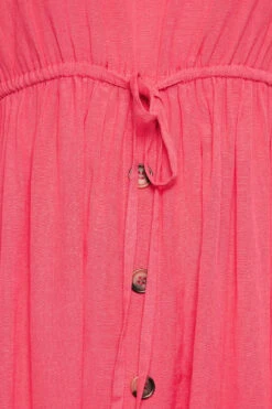 LIMITED COLLECTION Curve Coral Pink Frill Sleeve Cotton Maxi Dress -Luna Looks Zone d73fbdcb 4453 4f 215681 Z