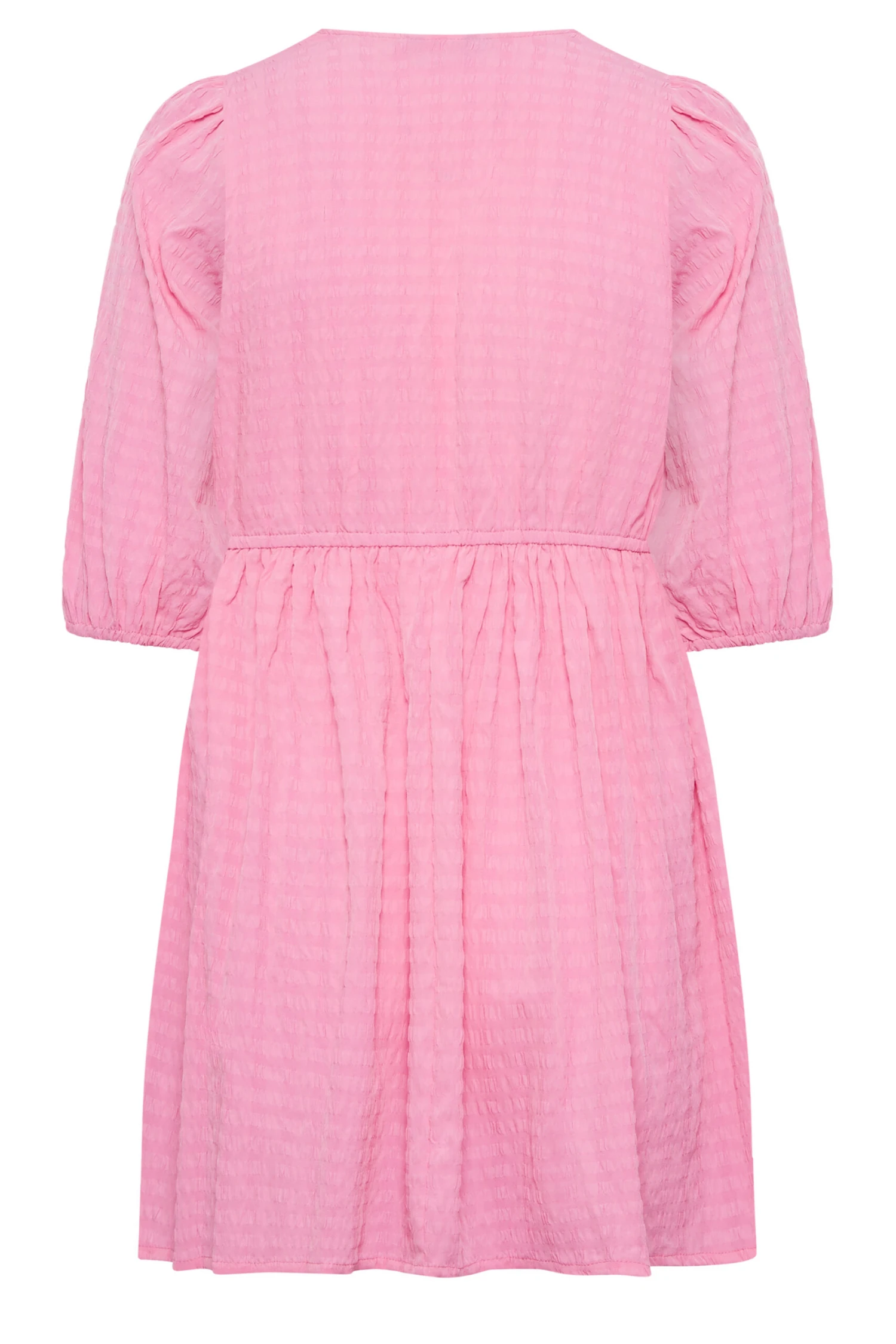 YOURS Curve Pink Textured Wrap Top 6 YOURS Curve Pink Textured Wrap Top - Image 6