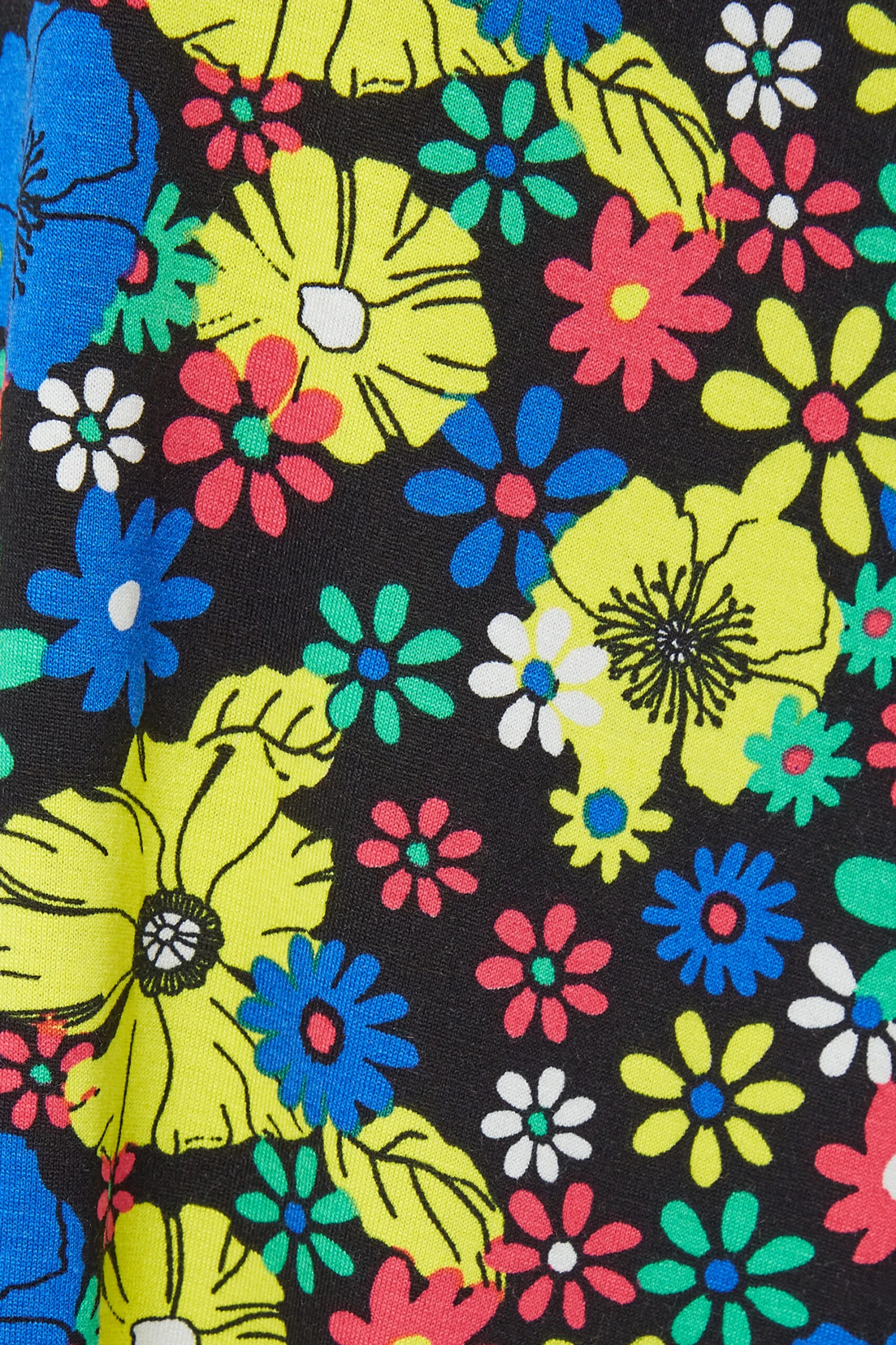 YOURS Curve Black & Yellow Floral Print Pleat Front Vest Top 4 YOURS Curve Black & Yellow Floral Print Pleat Front Vest Top - Image 4