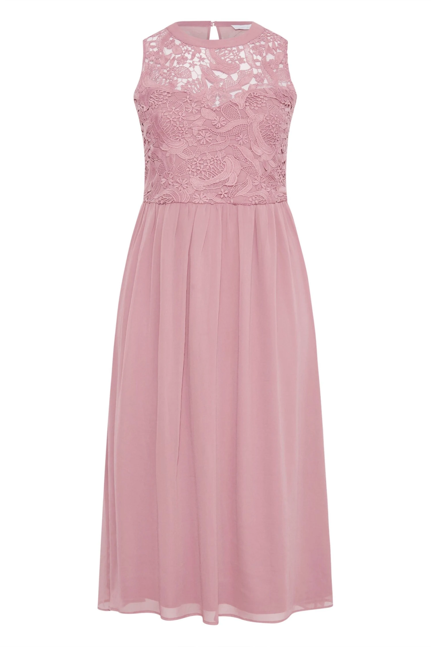 YOURS LONDON Curve Pink Lace Front Chiffon Maxi Dress 5 YOURS LONDON Curve Pink Lace Front Chiffon Maxi Dress - Image 5