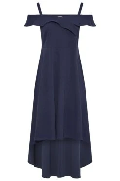 YOURS LONDON Curve Navy Blue Bardot High Low Midi Dress 10 YOURS LONDON Curve Navy Blue Bardot High Low Midi Dress -Luna Looks Zone da8c3798 d65b 4c 162087 X
