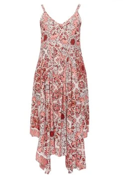 YOURS Curve Red Paisley Print Hanky Hem Dress 10 YOURS Curve Red Paisley Print Hanky Hem Dress -Luna Looks Zone daedab51 0396 47 137347 X