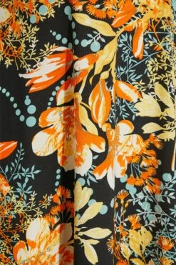 YOURS Curve Black & Orange Floral Maxi Dress -Luna Looks Zone db231d4e 5c5f 44 300810 Z