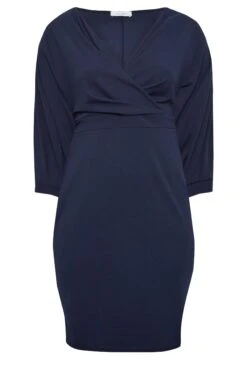 YOURS LONDON Curve Navy Blue Drop Shoulder Wrap Dress 10 YOURS LONDON Curve Navy Blue Drop Shoulder Wrap Dress -Luna Looks Zone dba6f9b2 3b4c 40 162042 XR