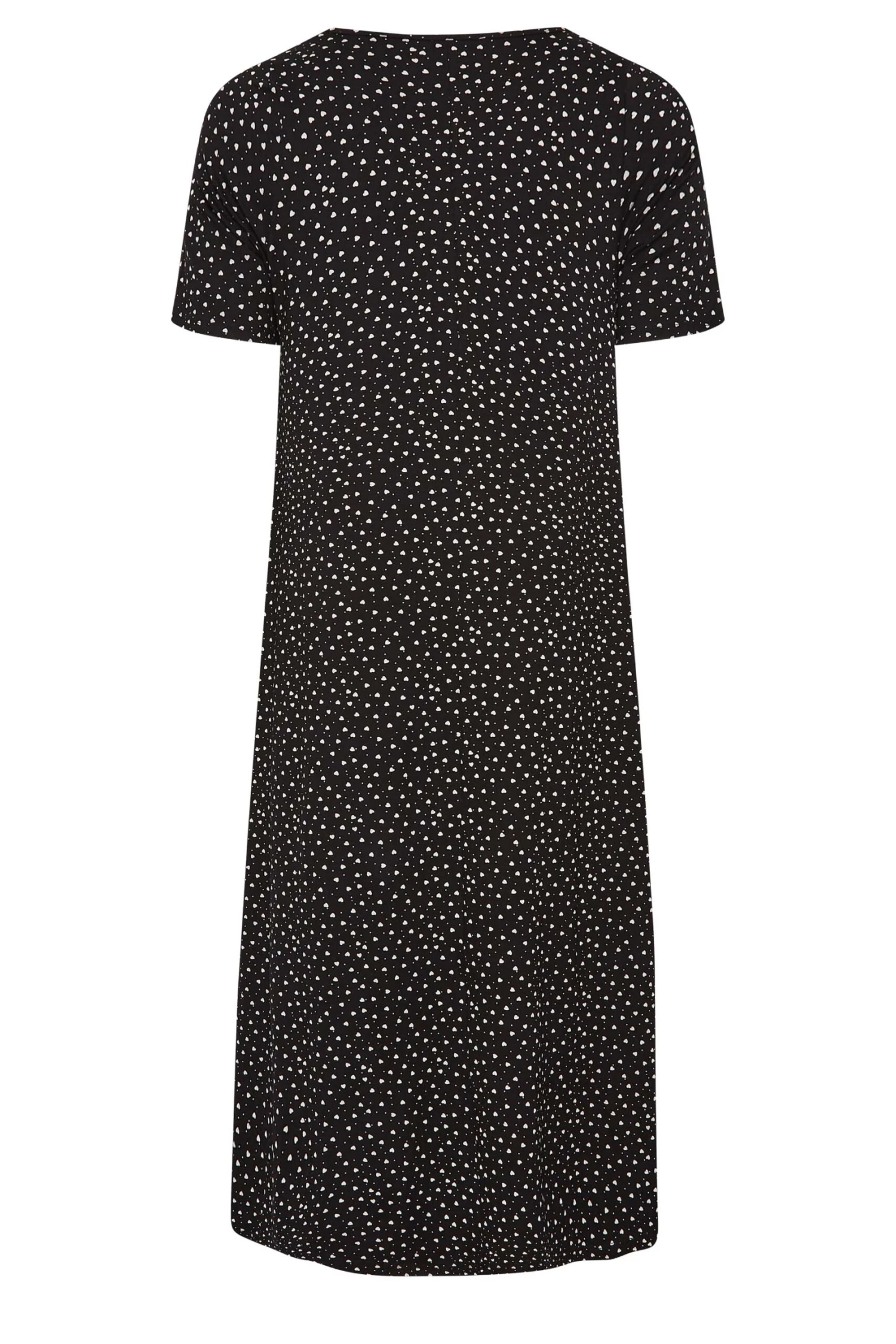 YOURS Curve Black Ditsy Heart Print Maxi Dress 6 YOURS Curve Black Ditsy Heart Print Maxi Dress - Image 6