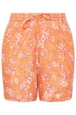 LIMITED COLLECTION Curve Orange Leopard Print Crinkle Shorts -Luna Looks Zone dbf2f6ee 068b 42 215555 X