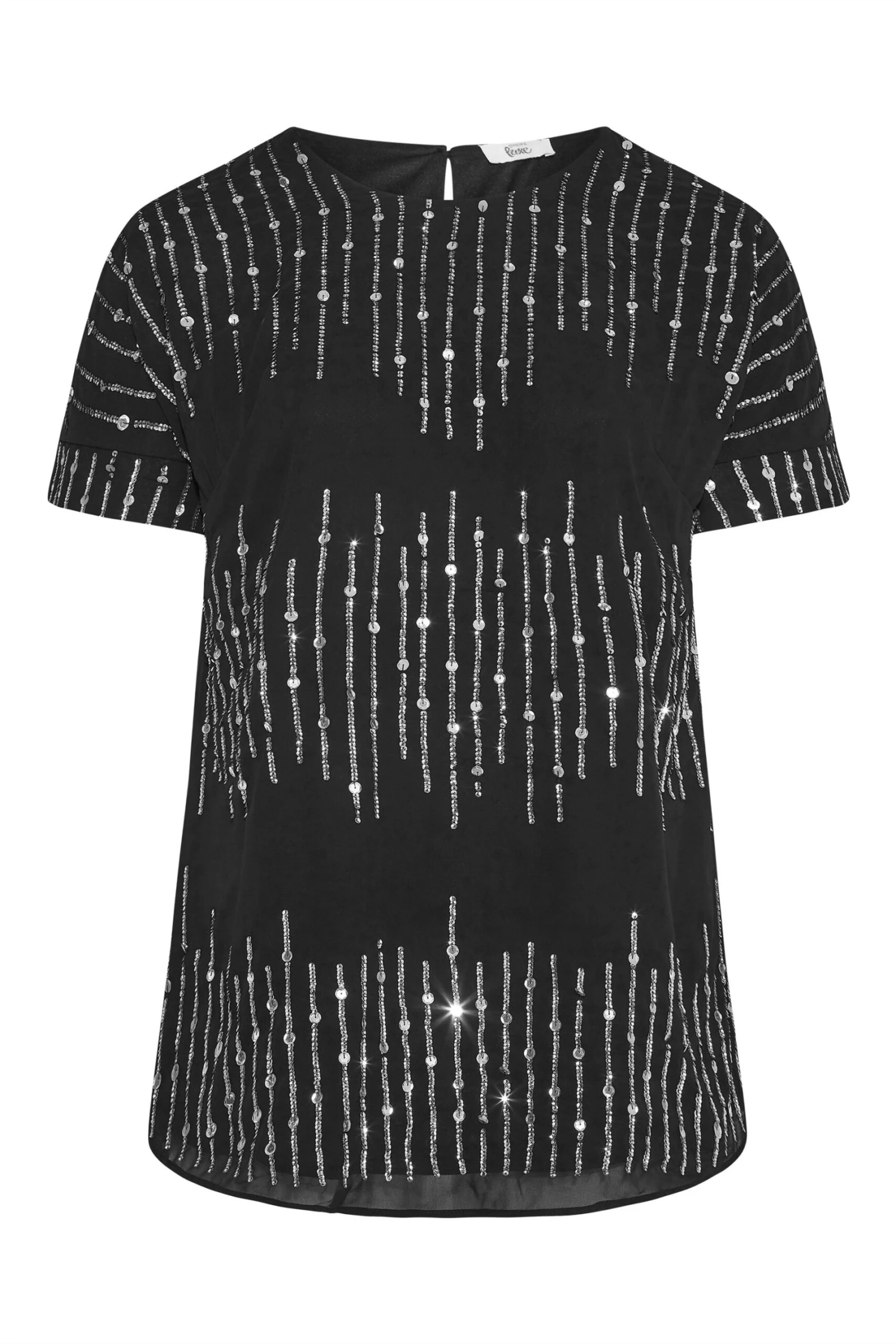 LUXE Curve Black Sequin Hand Embellished Top 4 LUXE Curve Black Sequin Hand Embellished Top - Image 4