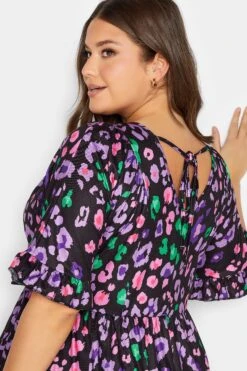 YOURS Curve Black Animal Print Smock Midi Dress -Luna Looks Zone dceb6ce1 1b19 4e 137508 D