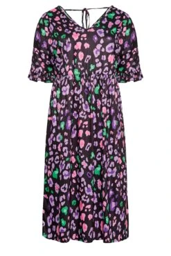 YOURS Curve Black Animal Print Smock Midi Dress -Luna Looks Zone ddd61f6c dd27 48 137508 X
