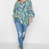 YOURS Curve Blue Paisley Print Blouse
