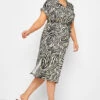 YOURS Curve Black & White Zebra Print Spilt Hem Midaxi Shirt Dress