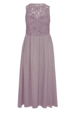 YOURS LONDON Curve Purple Lace Front Chiffon Maxi Dress -Luna Looks Zone de7c486c 1bde 4f 161505 X