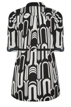 YOURS Curve Black & White Geometric Print Utility Tunic Shirt -Luna Looks Zone de8105e9 7dd6 49 131935 Y