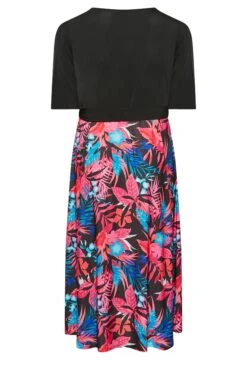 YOURS LONDON Curve Black Tropical Print Wrap Dress -Luna Looks Zone deec0722 aef5 44 162220 Y