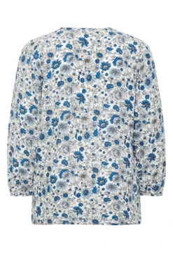 YOURS Curve Blue Floral Long Sleeve Top -Luna Looks Zone df1d7ccc 58c8 4a 301185 Y