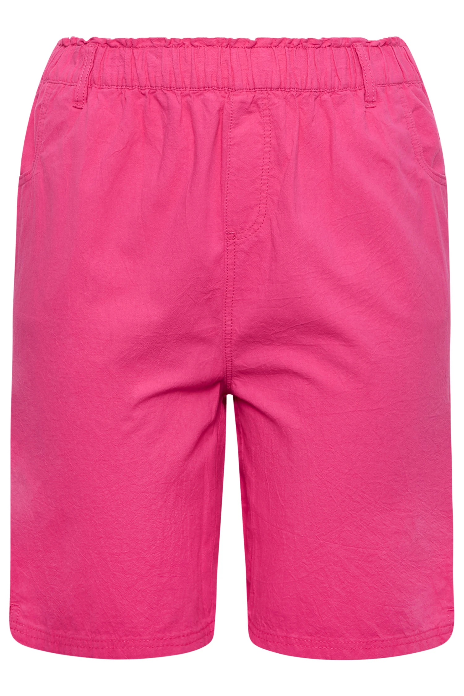 YOURS Curve Hot Pink Cotton Shorts 3 YOURS Curve Hot Pink Cotton Shorts - Image 3