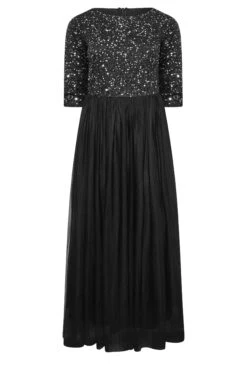 LUXE Curve Black Sequin Hand Embellished Maxi Dress -Luna Looks Zone e03b7827 f8ee 49 161873 X