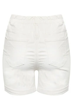 YOURS Curve White Elasticated Waist Denim Shorts 7 YOURS Curve White Elasticated Waist Denim Shorts -Luna Looks Zone e08ad386 3fa5 42 144720 Y