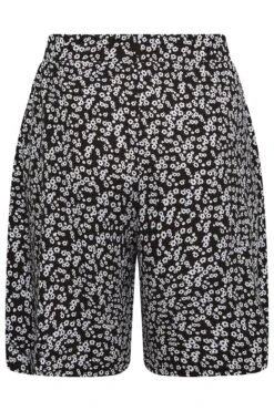 YOURS Curve Black Ditsy Floral Print Jersey Shorts -Luna Looks Zone e09ad31f 3ebf 4a 144768 Y