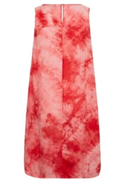 YOURS Curve Coral Orange Tie Dye Print Swing Dress -Luna Looks Zone e113e1cf b788 43 137445 Y