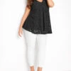 YOURS Curve Black Lace Swing Vest Top