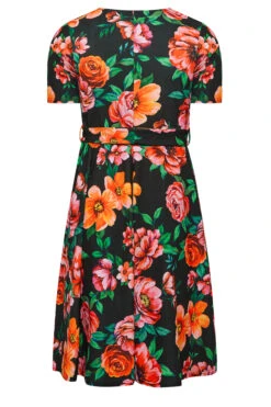 YOURS LONDON Curve Black & Red Floral Skater Dress -Luna Looks Zone e160ce3a 9dc2 41 162033 Y
