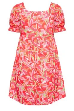 LIMITED COLLECTION Curve Red Abstract Print Smock Dress -Luna Looks Zone e27caf00 82f3 4c 215538 Y