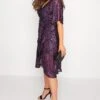 YOURS LONDON Curve Purple Sequin Embellished Double Wrap Dress