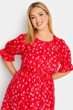 YOURS Curve Red Polka Dot Print Blouse -Luna Looks Zone e2f7ef73 ec06 4d 131781 D